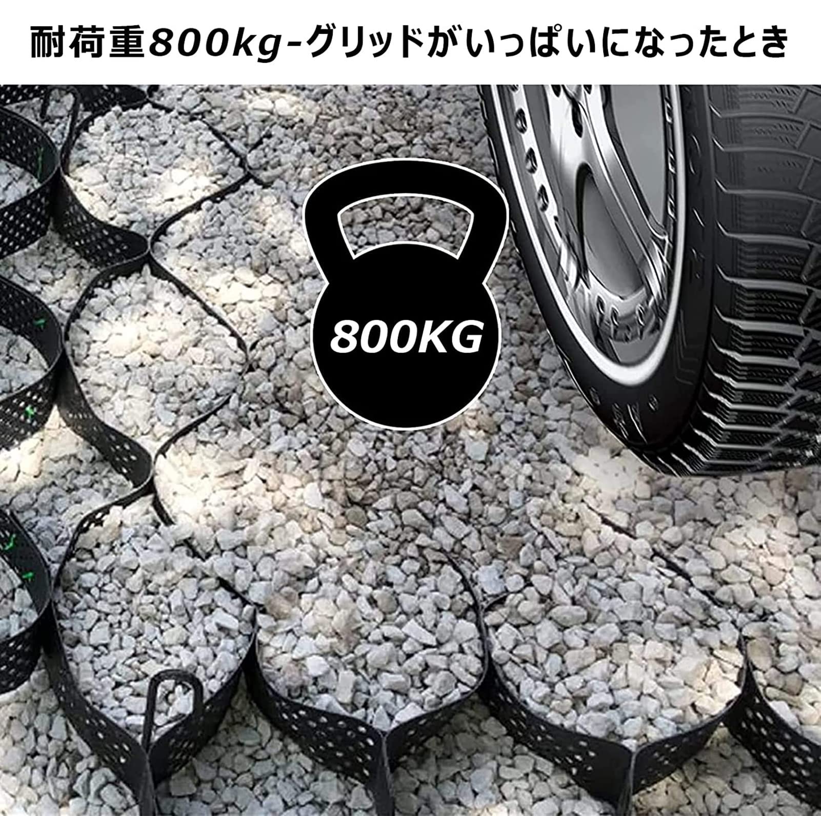 Amazon.co.jp: 砂利保護材マット2m x 10m、高さ5cm砂利ぴたマット